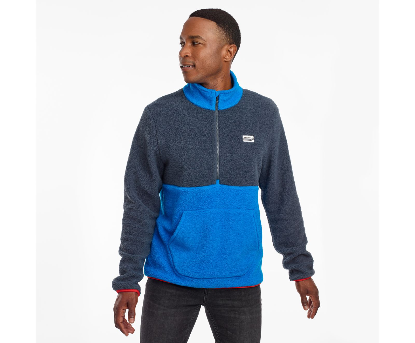 Chaquetas Saucony Fireside Fleece Anorak Hombre Azules | México 673VRWD